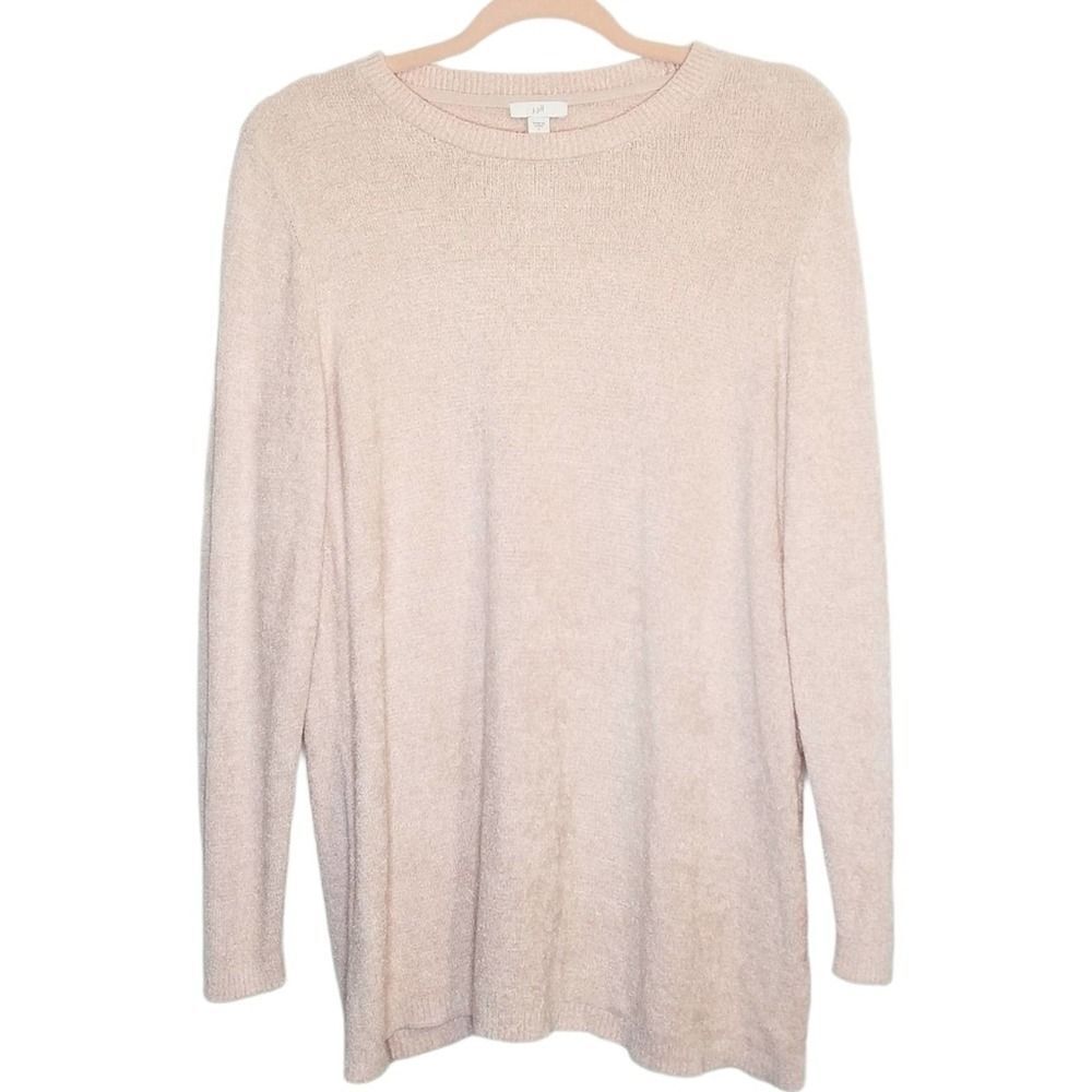 J. Jill Light Pink Wherever Chenille Crew Neck Tunic Sweater